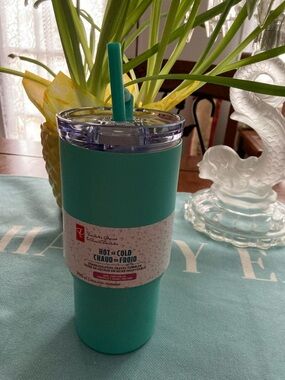 Home Collection Teal Insulated Travel Tumbler with Straw